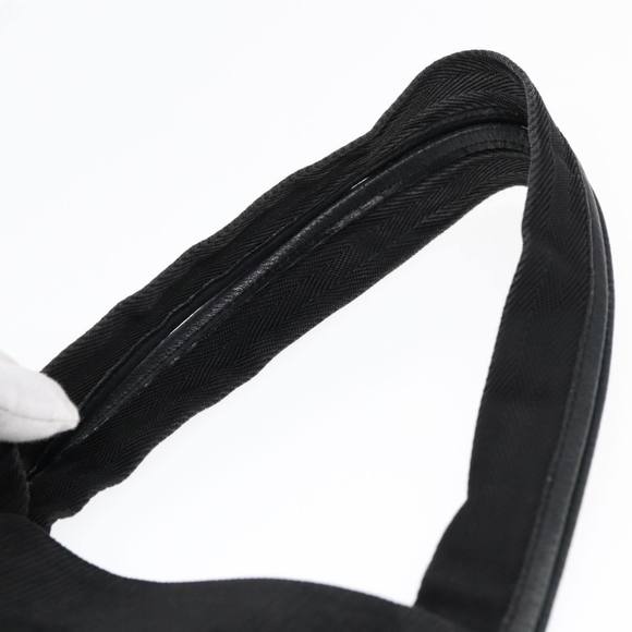 BURBERRY Tote Bag Corduroy Leather Black Silver Auth bs17934 - Picture 8 of 16